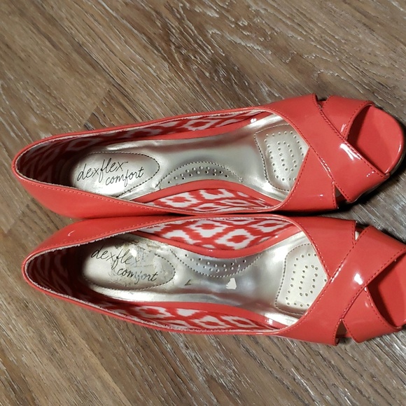 (8.5) Dexflex Comfort Peep Toe Wedge Heel Espadrilles Modern Contemporary - Picture 15 of 15